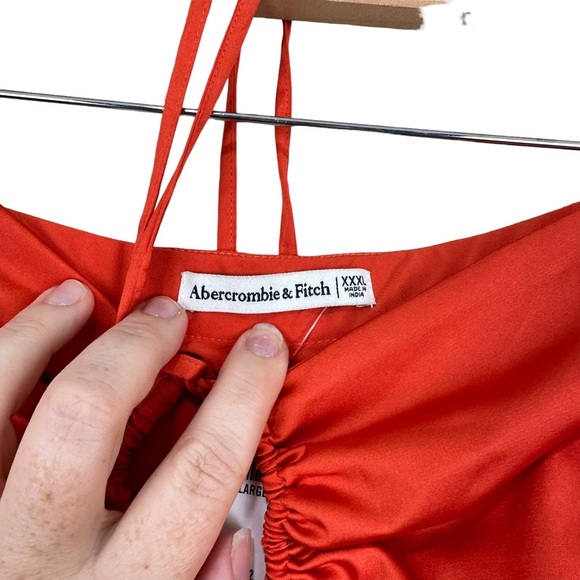 NWT Abercrombie & Fitch Satin Slip Midi Halter Dress - Picture 4 of 7